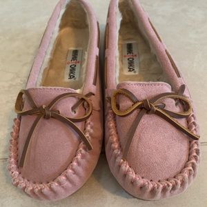 Brand new suede pink comfortable moccasins